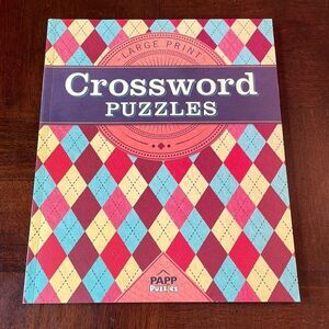 Large Print Crossword Puzzles Adult Activity Book New